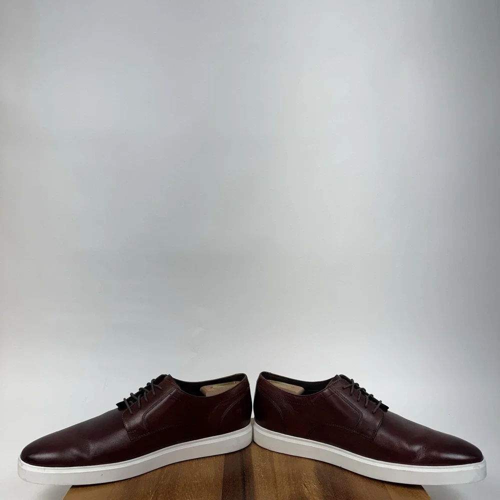 Mens Johnston & Murphy Bolivar Burnished Brown Leather Dress Shoes Oxfords SZ 12